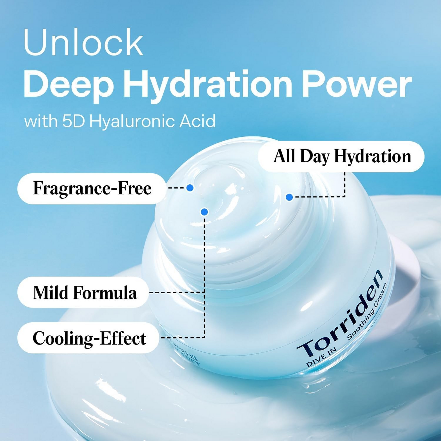 Torriden Dive In molecular hyaluronic acid soothing cream