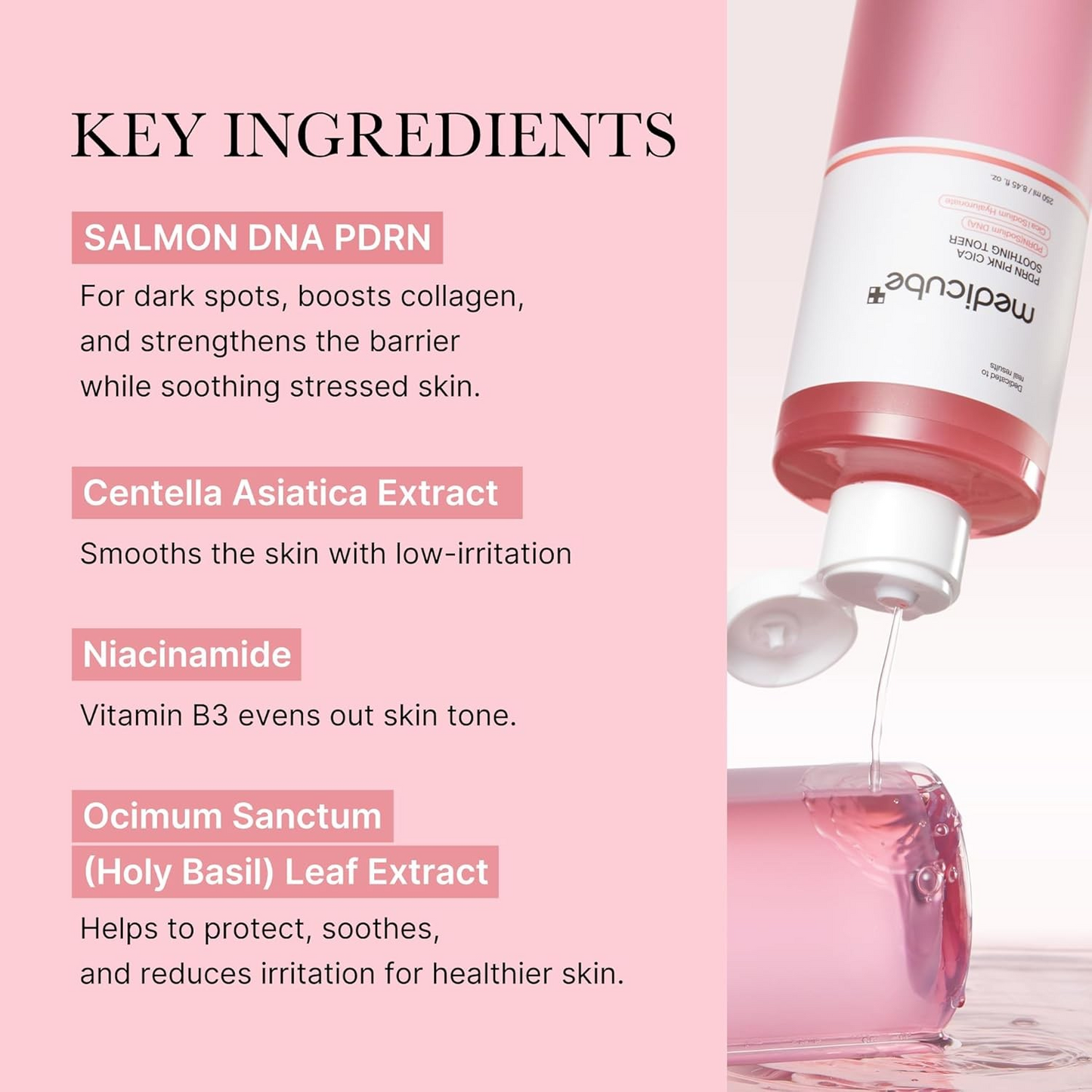 Medicube Salmon DNA PDRN Pink CICA toner