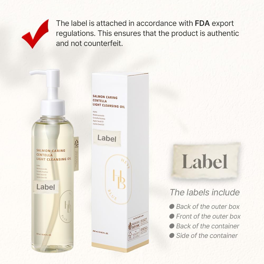 Heveblue Salmon Caring Centella Light Cleansing Oil - Salmon PDRN, Salmon Egg Extract(250ml)