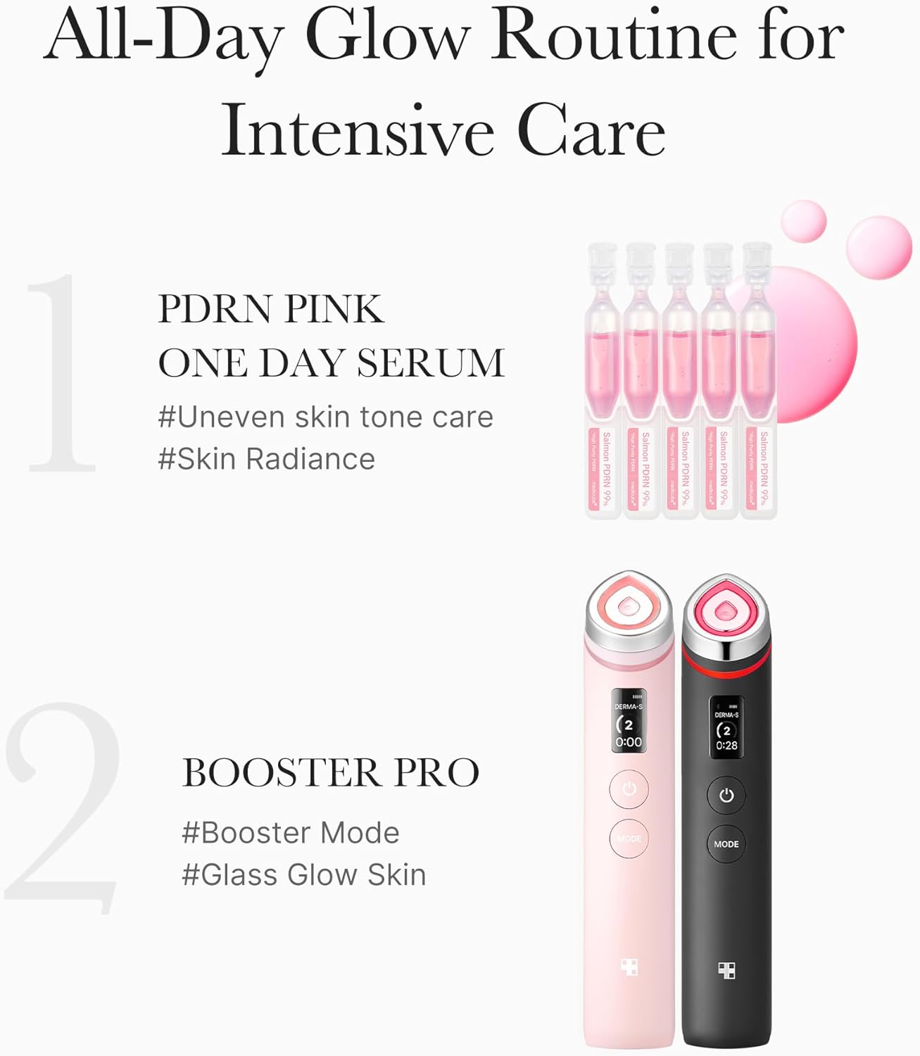 Medicube Salmon DNA PDRN Pink One Day Serum | 99% Salmon DNA PDRN Intensive Ampoule, Collagen, Glutathione, Hyaluronic Acid