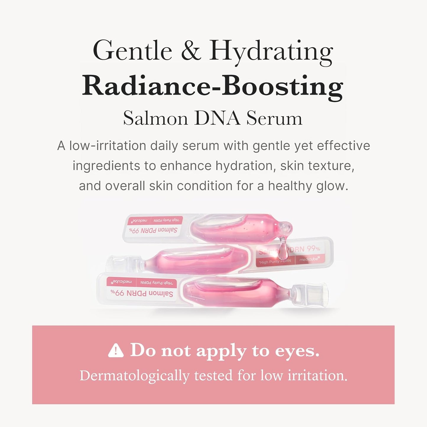 Medicube Salmon DNA PDRN Pink One Day Serum | 99% Salmon DNA PDRN Intensive Ampoule, Collagen, Glutathione, Hyaluronic Acid