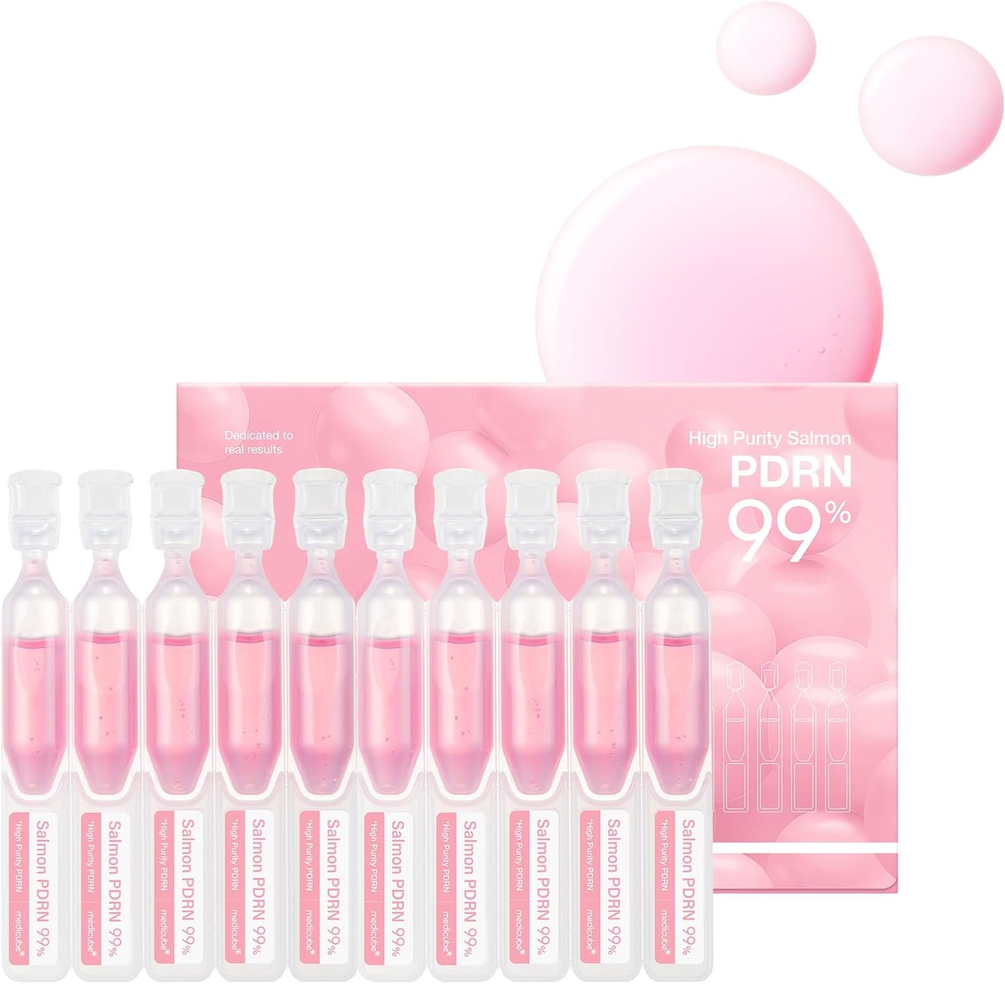 Medicube Salmon DNA PDRN Pink One Day Serum | 99% Salmon DNA PDRN Intensive Ampoule, Collagen, Glutathione, Hyaluronic Acid