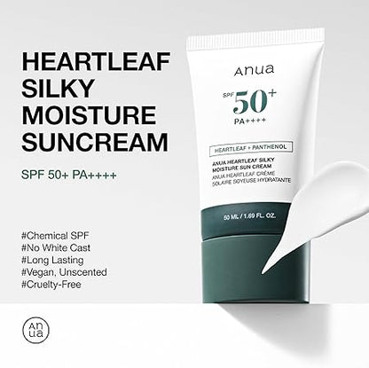 ANUA Heartleaf Silky Moisture Sun Cream SPF 50