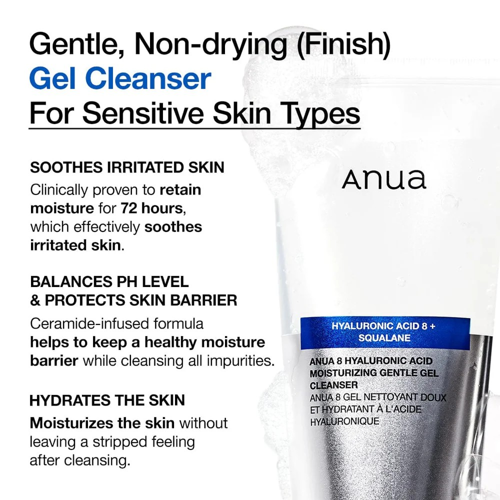 Anua 8 Hyaluronic Acid Moisturizing Gentle Gel Cleanser (150 ml)